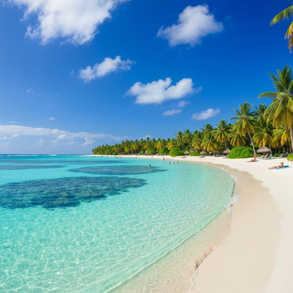 Tropical beach paradise with crystal clear water